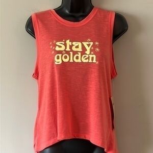 Sendara loose tank STAY GOLDEN coral small